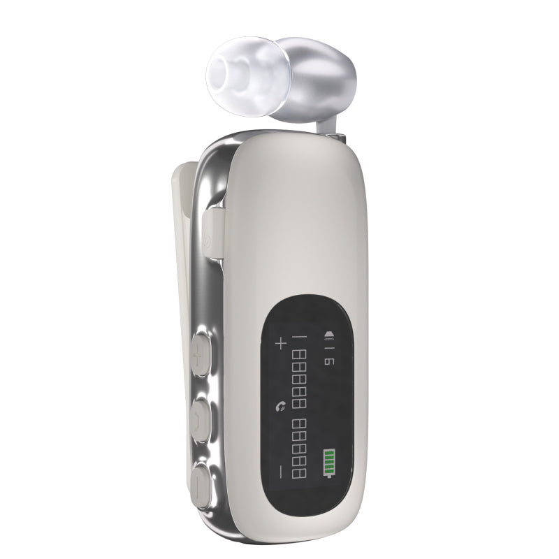 K75 Long Battery Life Business Collar Clip Type Single Ear Bluetooth Earphones