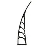 120x38'' Window Door Awnings, Aluminum Alloy Large Sink Spliced Canopy with Black Bracket, SPF 50+ UV-Protective, Overhang Awning for Sun Shutter, UV, Rain, Snow Protection, Brown