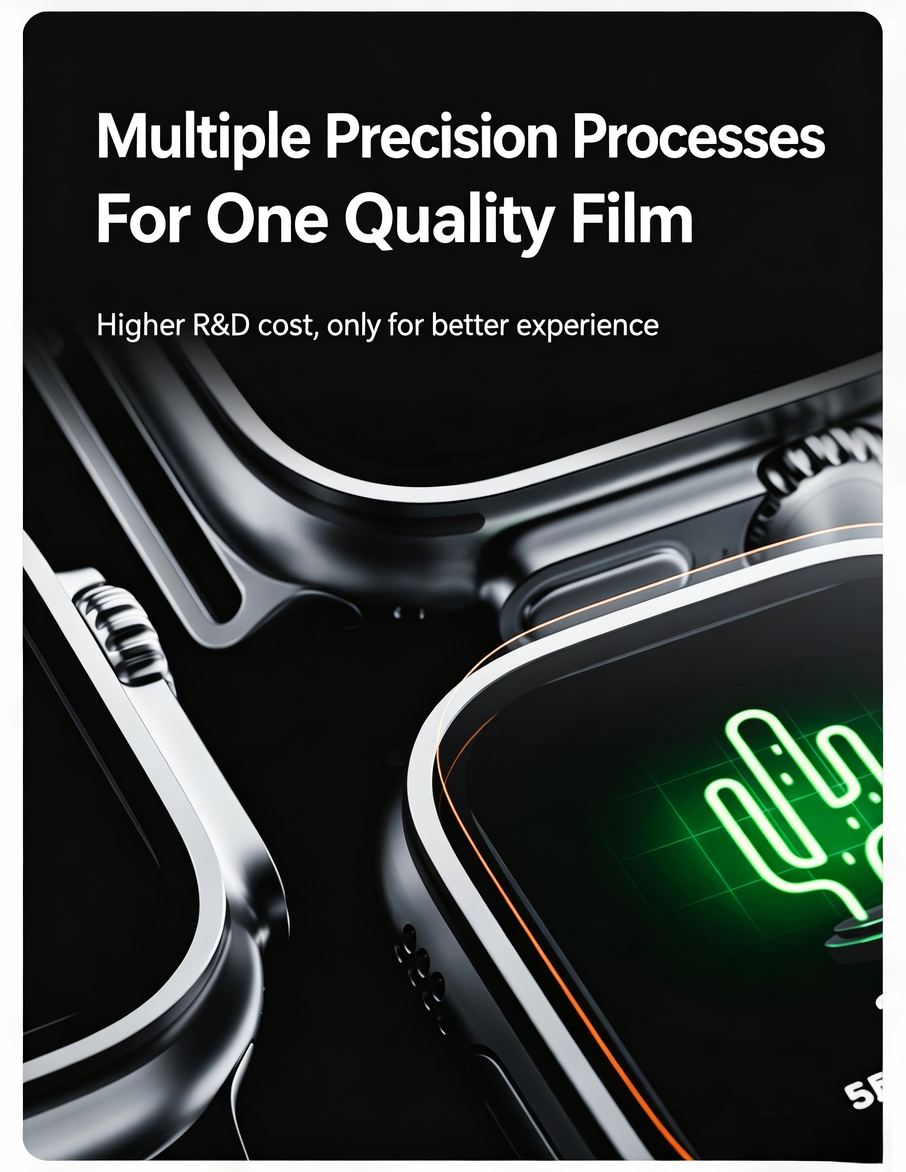 Applicable for Apple Watch Ultra2 steel protective film with positioning feature. 49mm dust-proof second sticker film, high definition.