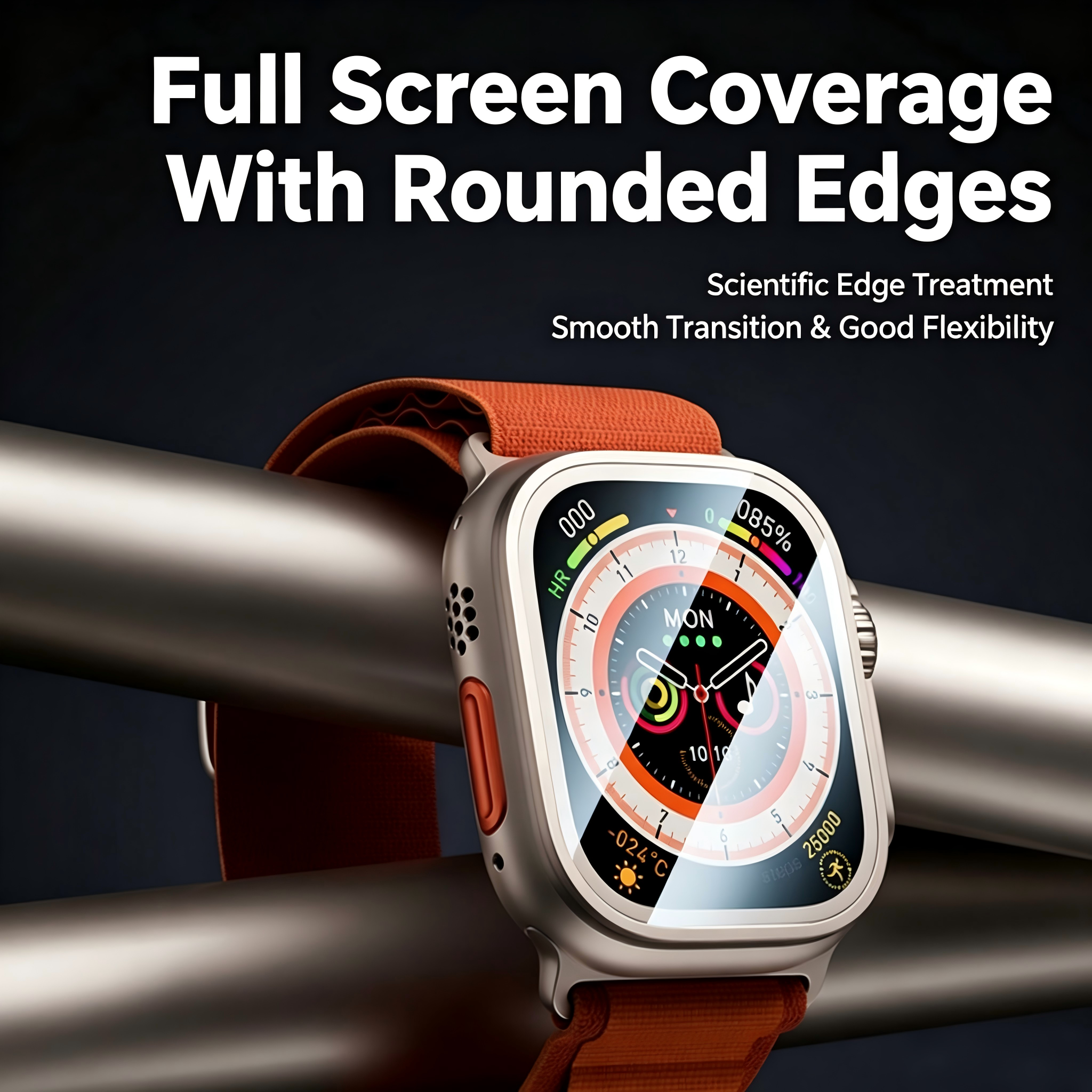 Applicable for Apple Watch Ultra2 steel protective film with positioning feature. 49mm dust-proof second sticker film, high definition.