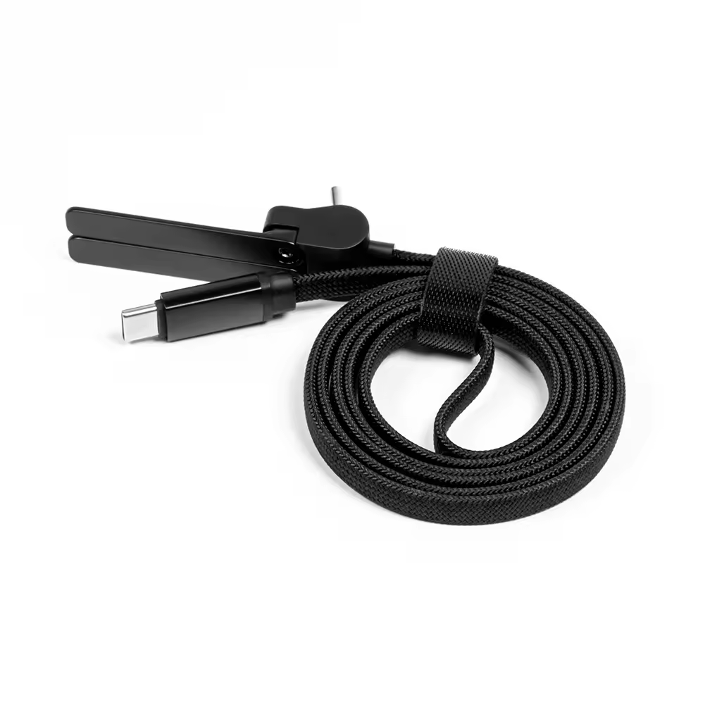 2-in-1 3A 60W PD USB Phone Stand Fast Charging Data Nylon Cable Type C for Tablets and Phone