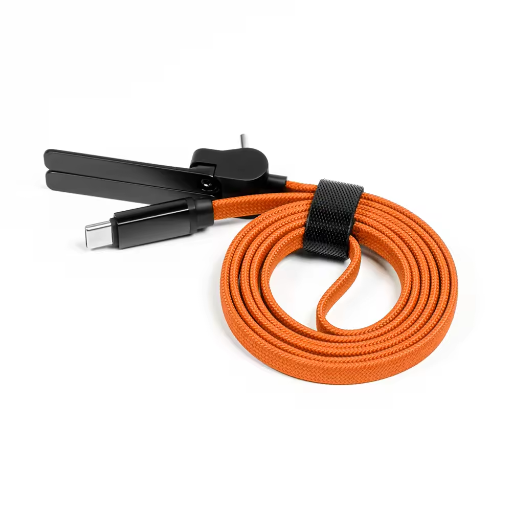 2-in-1 3A 60W PD USB Phone Stand Fast Charging Data Nylon Cable Type C for Tablets and Phone