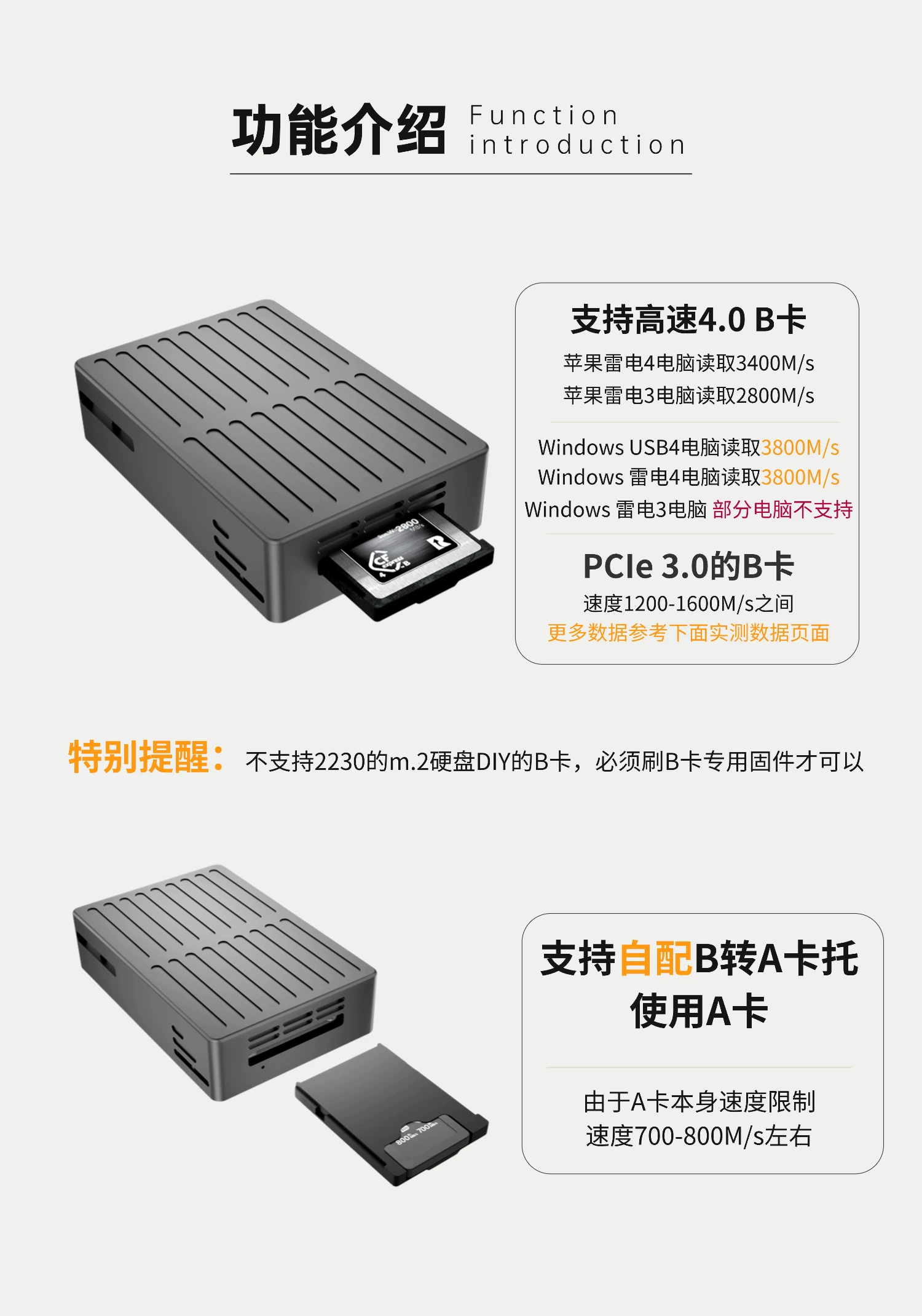 WERO USB4 CFexpress 4.0 TypeB Camera Card Reader Pcie4.0 Suitable for Thunderbolt 3/4/5