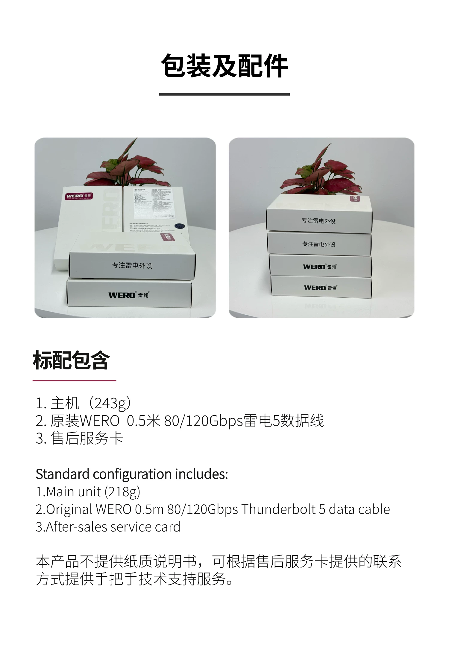 Thunderbolt 5 80/120 Gbps 1 M2+3 DP2.1 Power-Free Docking Station(TBT5-SSD-3xDP2.1)