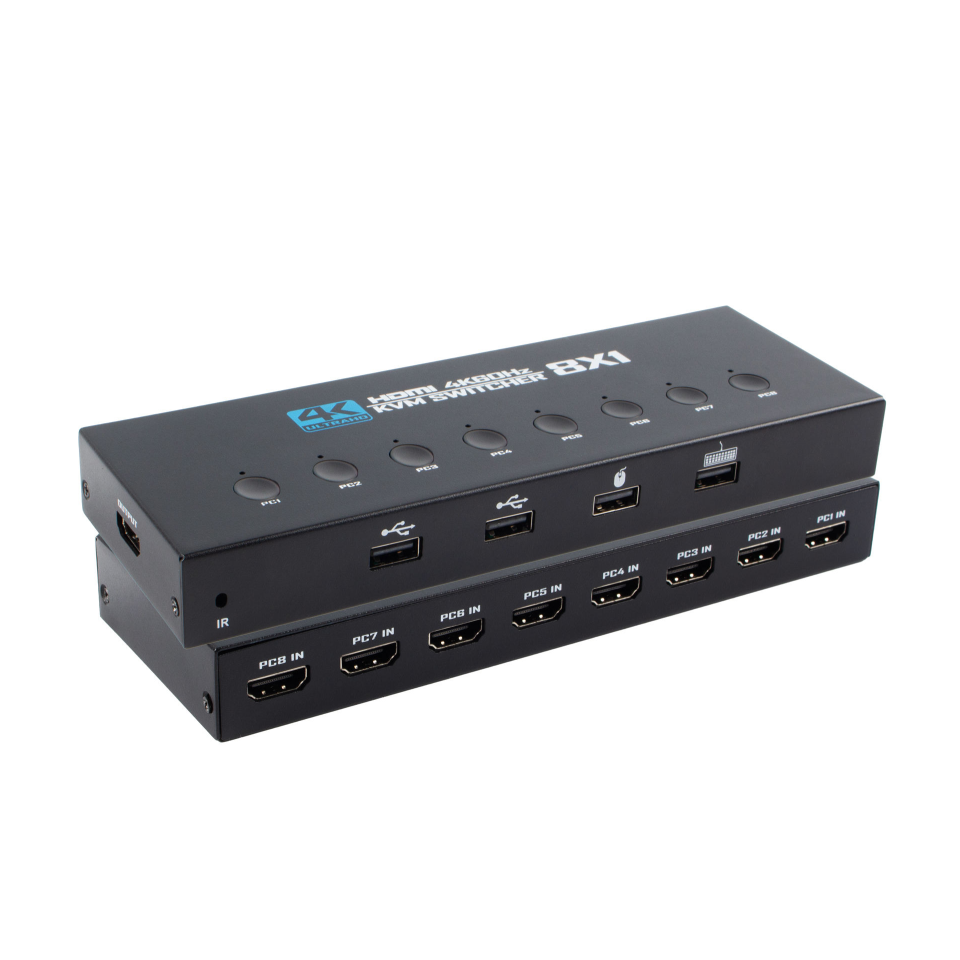 4K HDMI Switch 8 in 1 Out, 8 Port HDMI Switch with IR Remote Control, Support 4K@60Hz, 3D, 1080P, HDMI 1.4, HDCP 2.2, Ultra HD for HDTV, PS3/4/5-EX34-A-0-BK