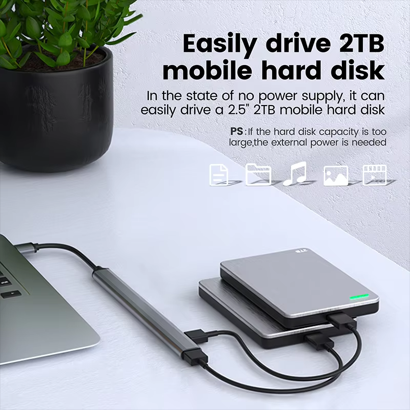 7 IN 1 USB-A Hub , Aluminium USB 3.0 Hub USB Splitter Extender for for Laptop, PC, MacBook, Mac Pro, Mac mini, iMac, Surface Pro and More-UH07-101