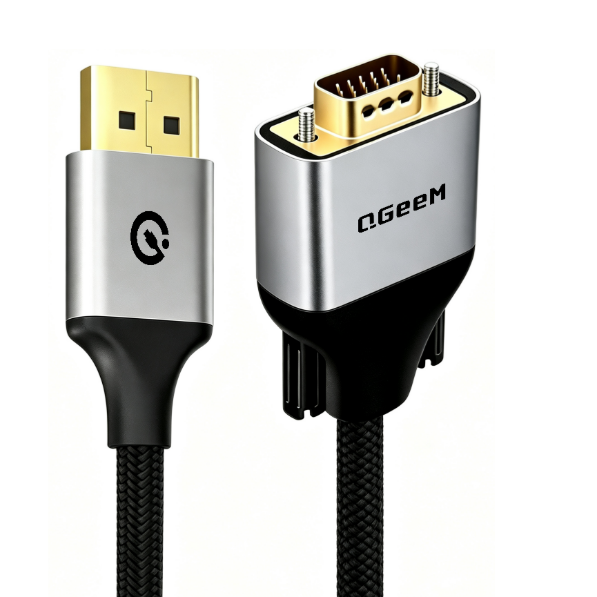 DisplayPort to VGA Cable, Aluminum DP to VGA Converter, 1080P@60Hz Unidirectional, Gold-Plated & Pure Copper Core, Compatible with Monitor, Projector, Desktop PC--AV30
