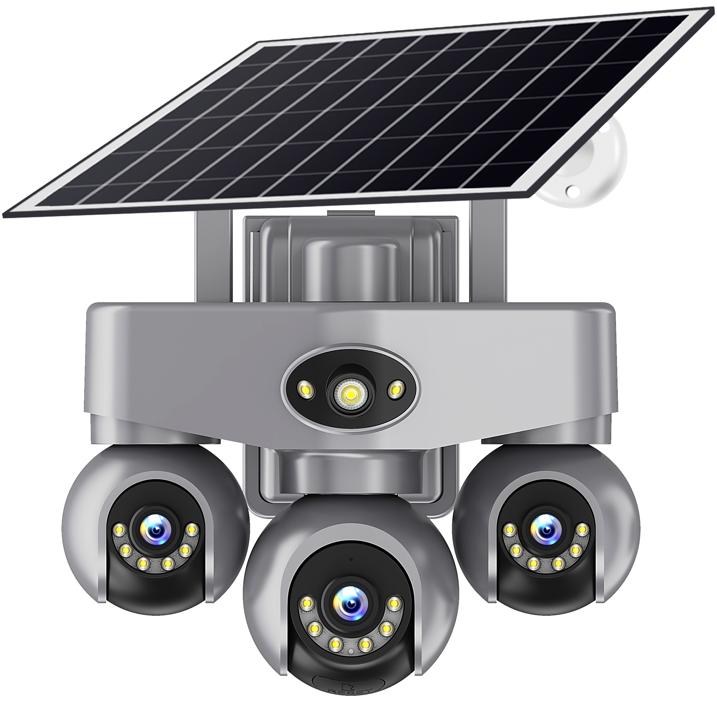 AOV 6MP 3 Lens PTZ AI Solar Powered CCTV Camera - 360° Outdoor WiFi Security Camera with 2-Way Audio, Motion Detection, and Solar Panel for Continuous Surveillance