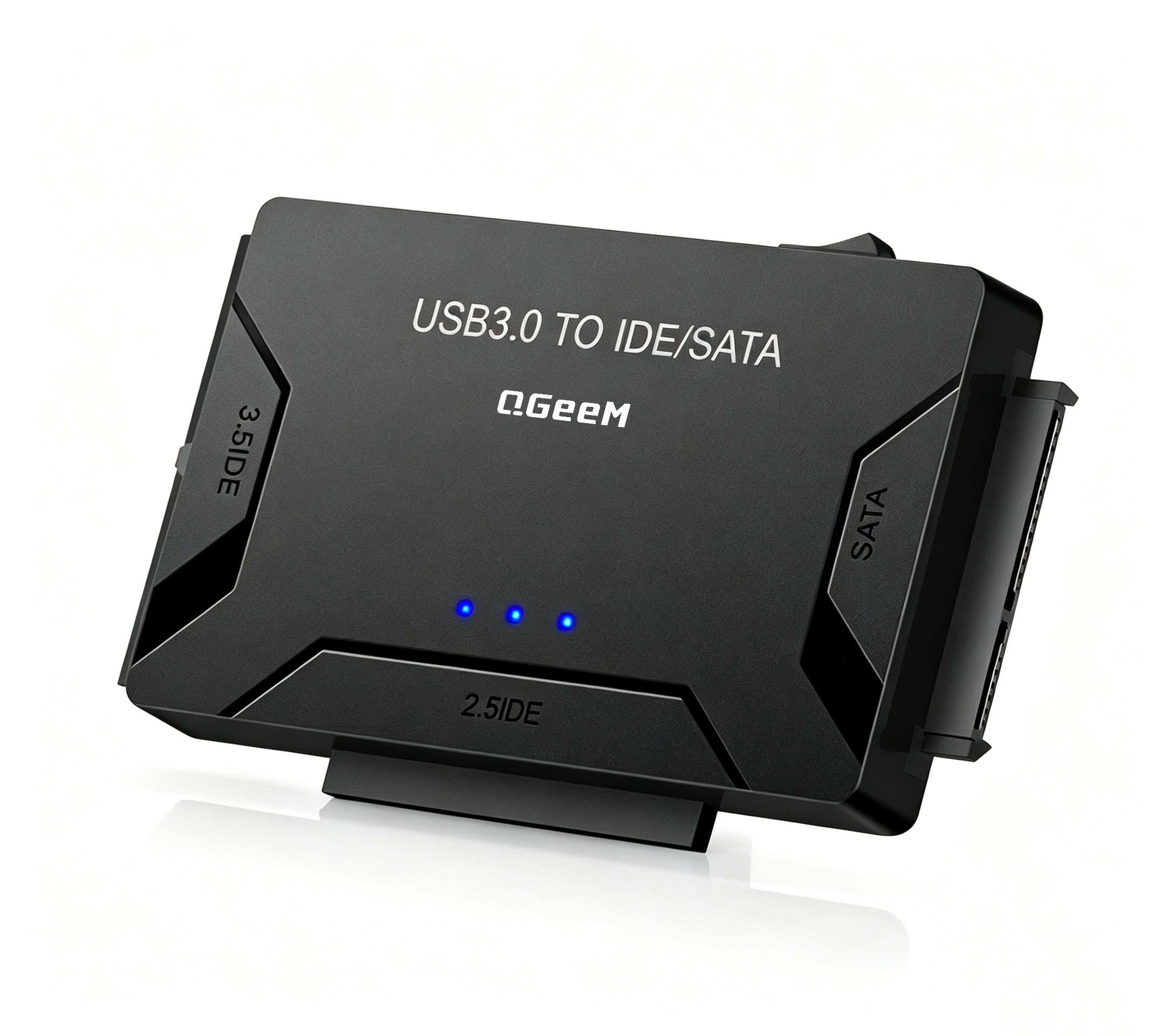 Hard Drive Reader USB 3.0 & Type C to SATA IDE Adapter, Data Transfer Kit Recovery Converter with 12V/2A Power for 2.5"/3.5" SATA/IDE HDD SSD Hard Disk Internal Blu-ray Drive, up to 20TB--ST01