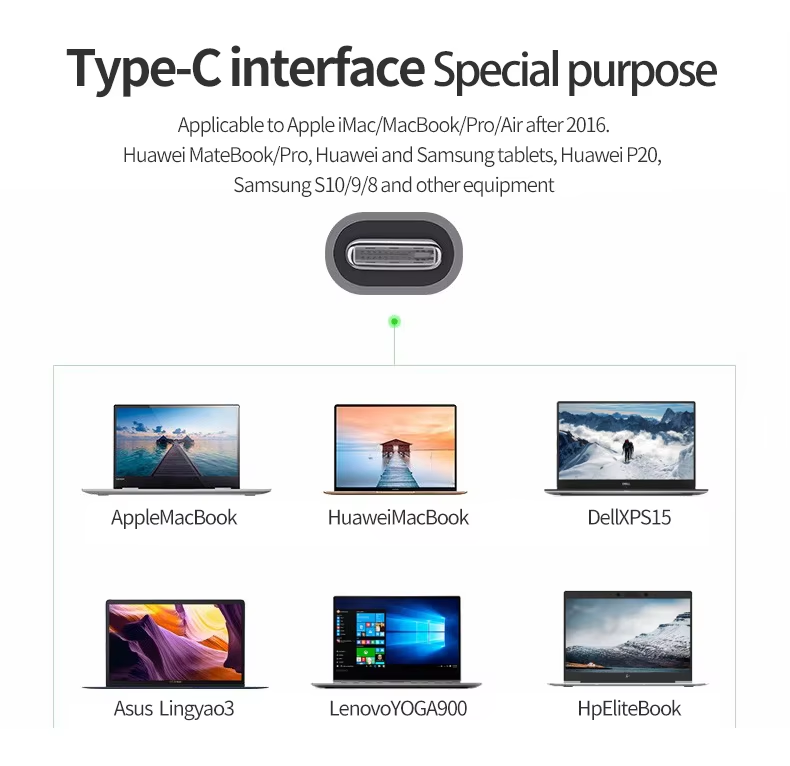 USB-C 9 in 1 USB C Hub Adapter Docking Station, 1000Mbps Ethernet LAN Port, 3.5mm Aux,3X USB 3.0, TF+SD Card Reader Compatible with Laptops Tablets and USB C Devices