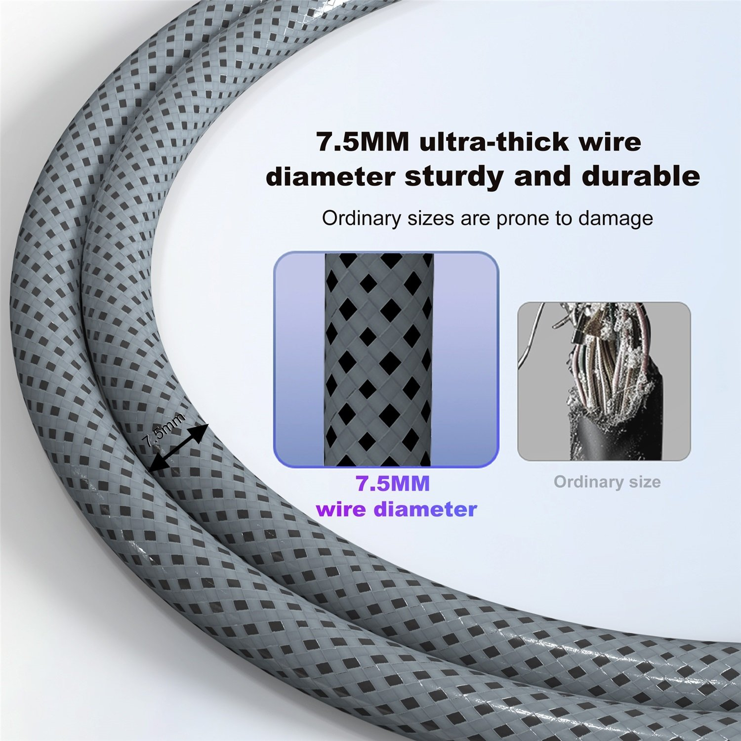 16K@60Hz HDMI 2.2 Cable, 96Gbps Ultra High Speed Braided HDMI Cord, 8K@60Hz, 8K@120Hz, 8K@240Hz, eARC, HDCP 2.2, HDR10+ Dolby Atmos for TV, Monitor, Projector, PS5, Xbox --AV97-A