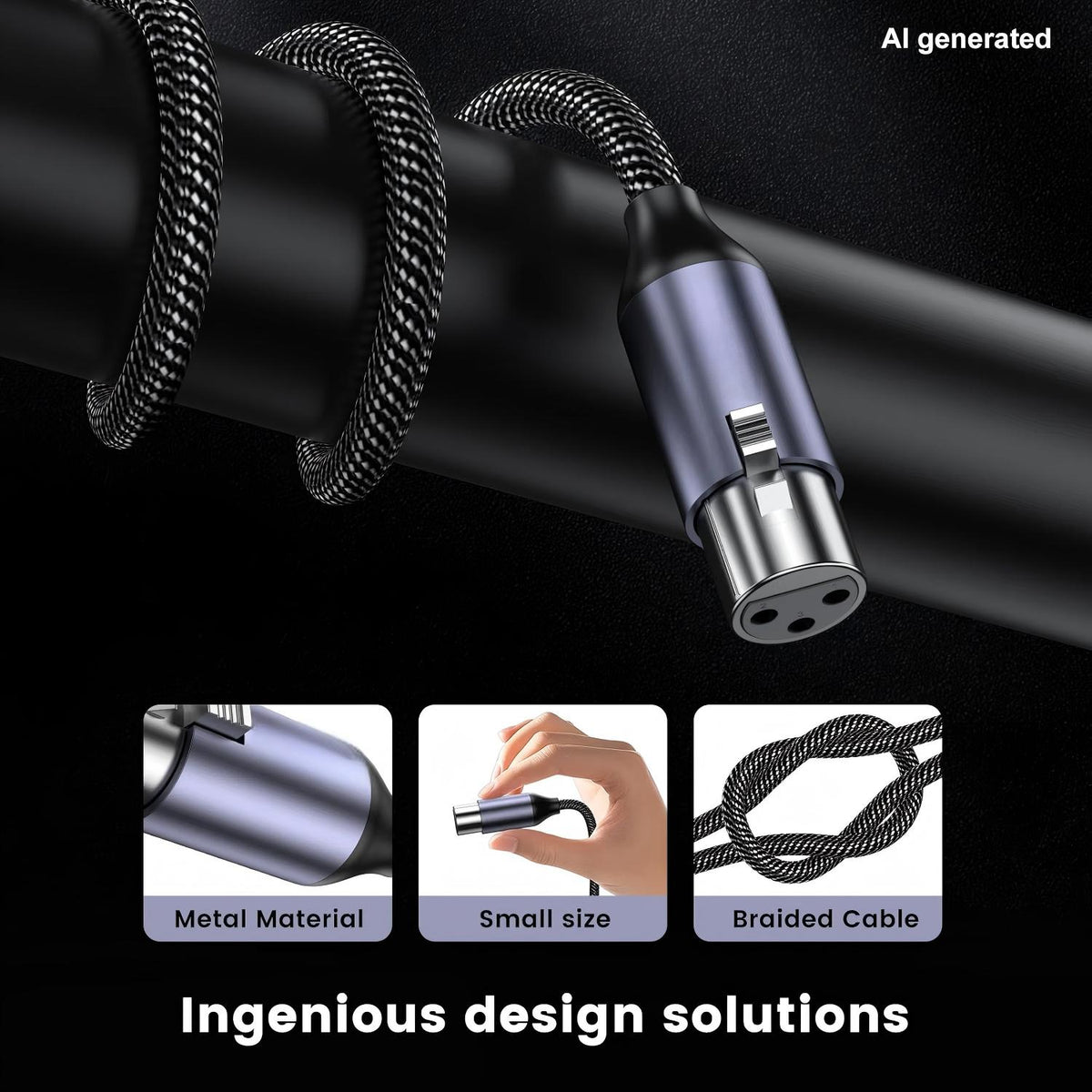 XLR Male to Female Cable 3FT 3Pin Nylon Braided Balanced Microphone Cord for Mic, Mixer, Recording Studio, Behringer & Speaker Systems-AU21-C