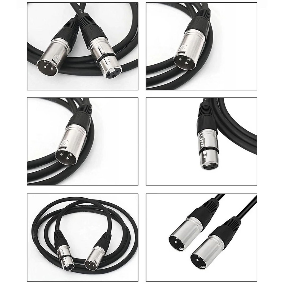 3 PIN XLR Cables – XLR Male to Female Microphone Cables, Balanced Audio with Low Noise Shielding, Flexible 6mm Jacket for PA System, Studio Recording & Live Sound-AU21-C