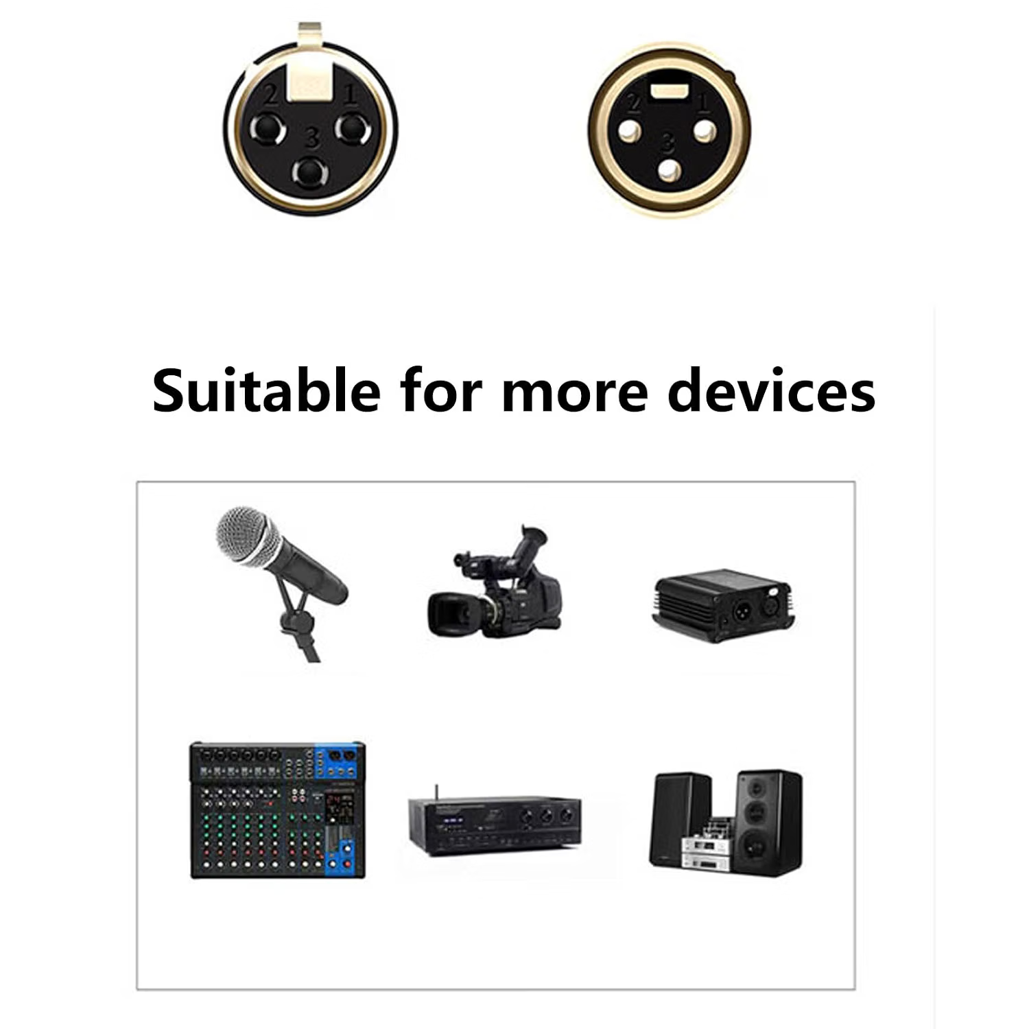 3 PIN XLR Cables – XLR Male to Female Microphone Cables, Balanced Audio with Low Noise Shielding, Flexible 6mm Jacket for PA System, Studio Recording & Live Sound-AU21-C