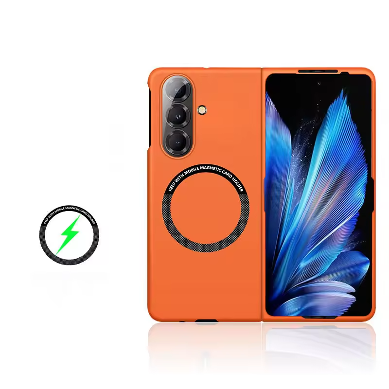 Magnetic Case for Samsung Galaxy Z Fold 8/7/6 – Slim Wireless Charging Compatible Cover with Magnetic Car Mount Support, Raised Camera Lens Protection & Shockproof Anti-Scratch Bumper, Easy Snap-On Fit