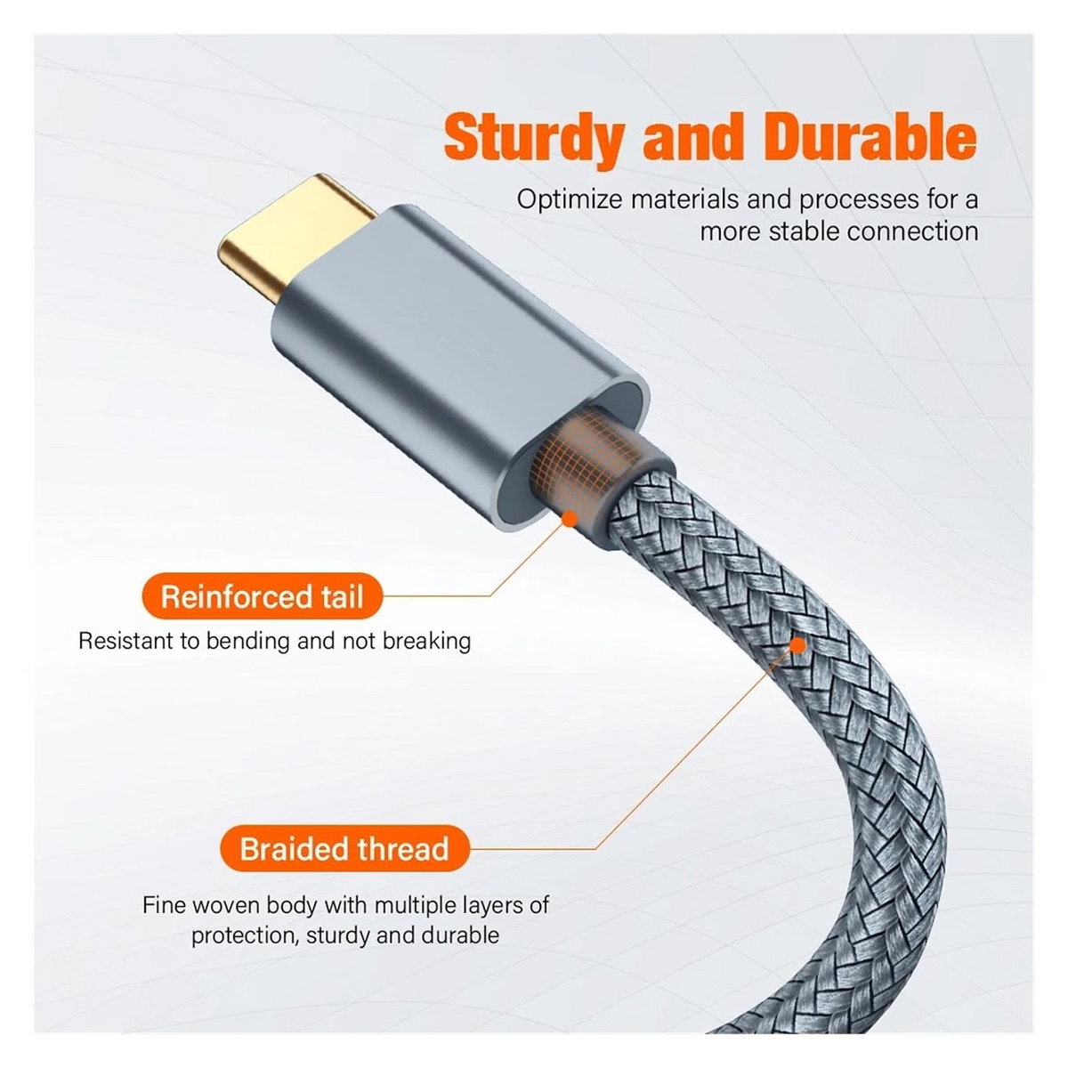 USB C to USB B Printer Cable, Nylon Braided Type C to MIDI Cable for MacBook Pro/Air, iPad Pro, Extra Reach for Yamaha Digital Piano, DJ Controller, HP/Epson Printer (Grey)-CC0035-A