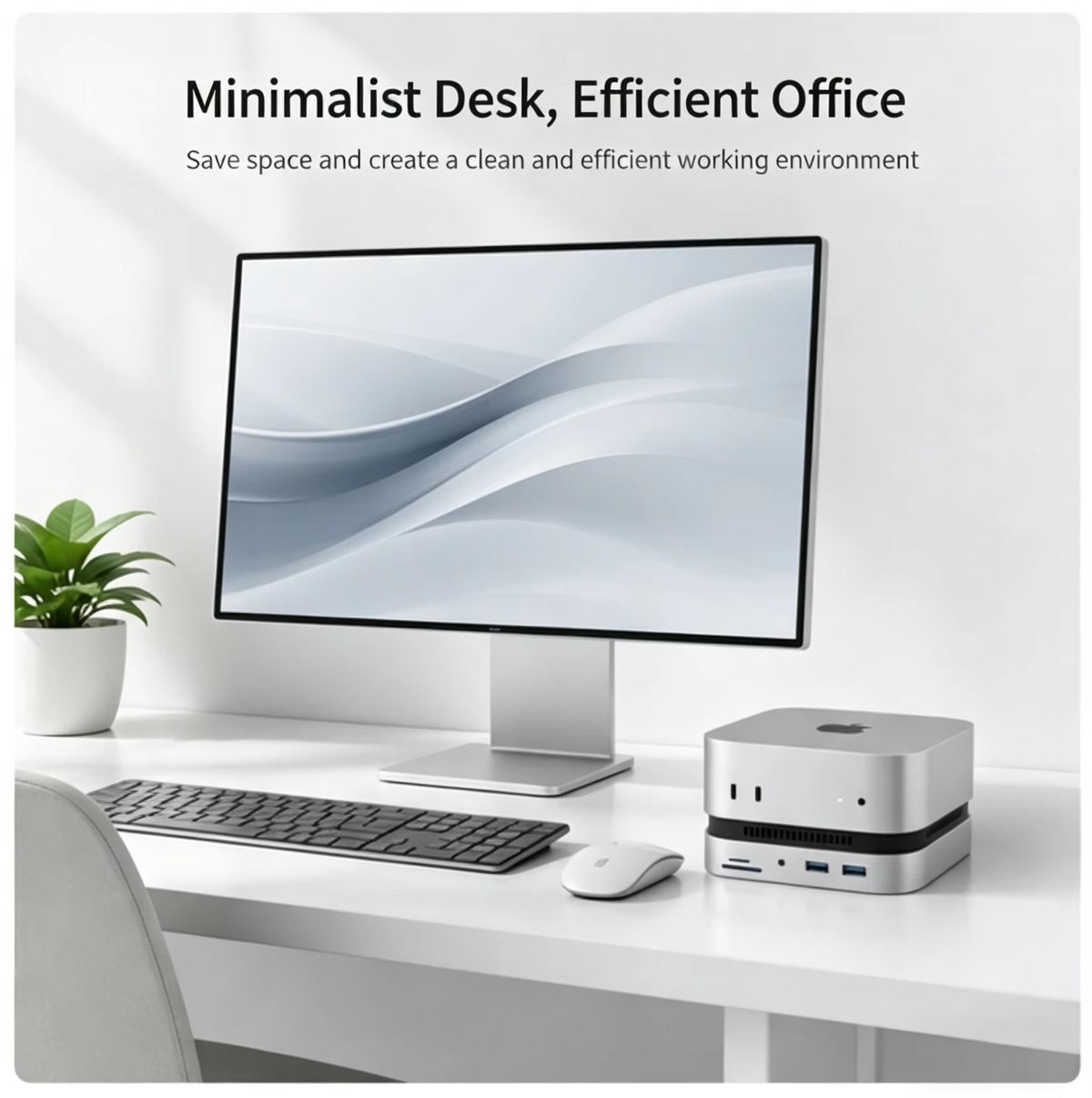 Mac Mini M4 Hub & Stand with SSD Enclosure with 4K60Hz 2*HDMI, 10G 2*USB-A , USB-C 5V3A Charging, SD/TF 3.0, Audio 3.5mm – Mac mini M4 HUB &Docking Station