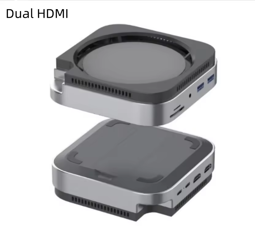 Mac Mini M4 Hub & Stand with SSD Enclosure with 4K60Hz 2*HDMI, 10G 2*USB-A , USB-C 5V3A Charging, SD/TF 3.0, Audio 3.5mm – Mac mini M4 HUB &Docking Station