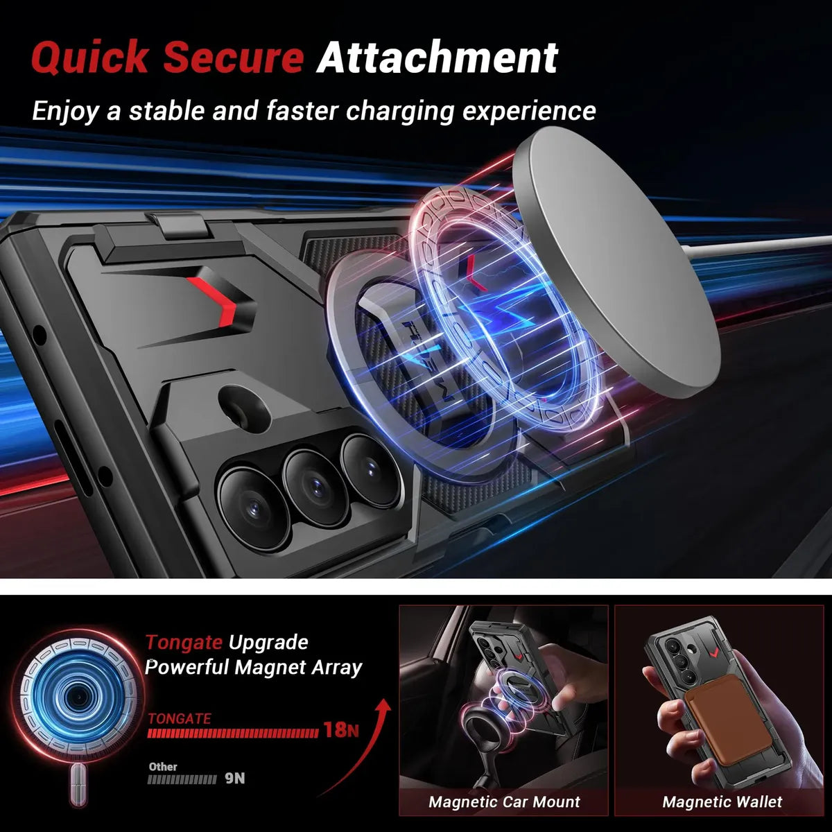 MOBOSI Full-Body Shockproof Case for Samsung Galaxy Z Fold 7, 360° Rotatable Magnetic Ring Holder Stand, Built-in Anti-Spy Privacy Screen Protector, MagSafe Compatible Phone Cover, TiBlack