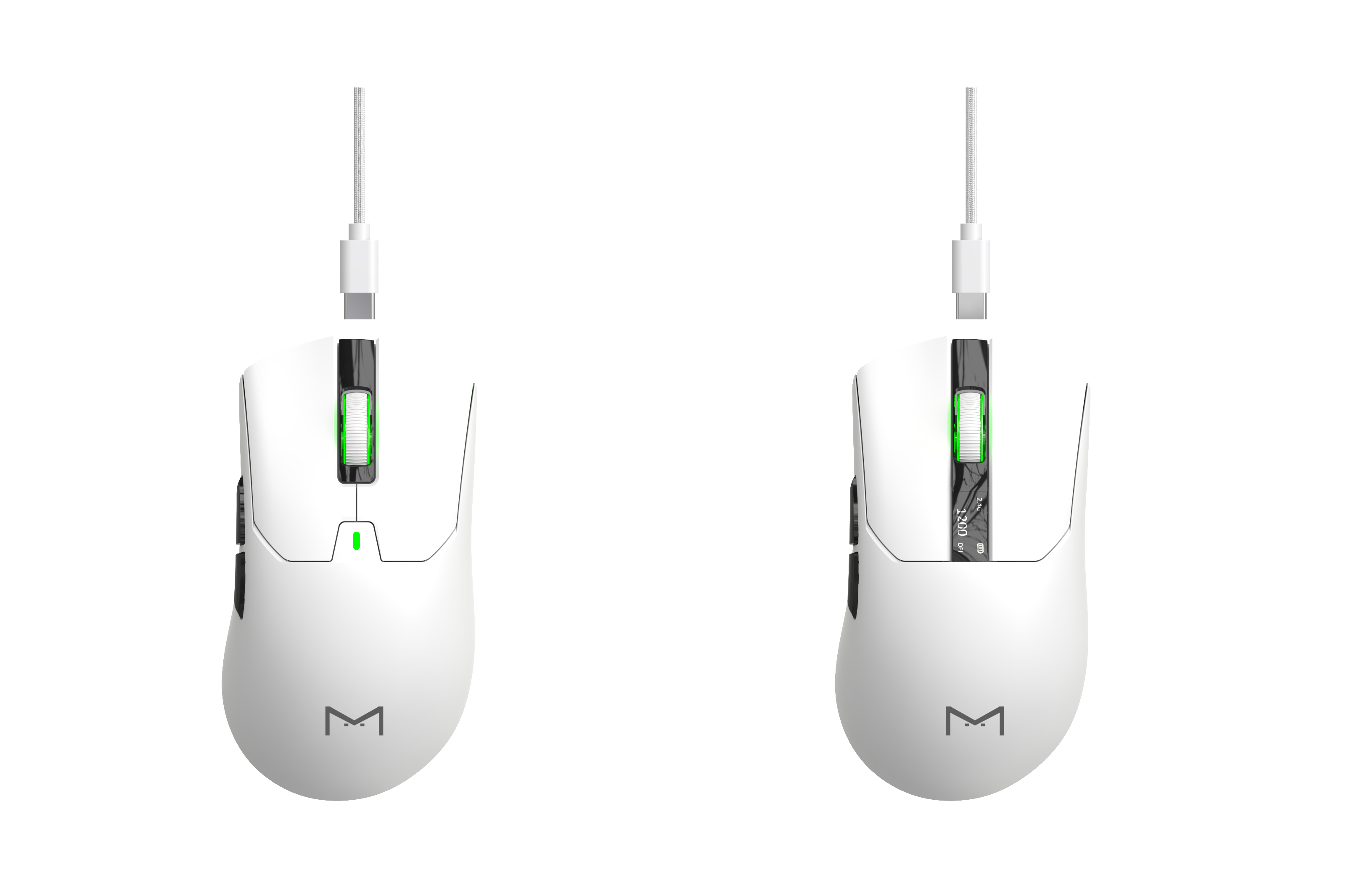 Ultralight 55g Rechargeable Wireless Mouse with LCD Screen - 2.4G & Bluetooth Dual Mode