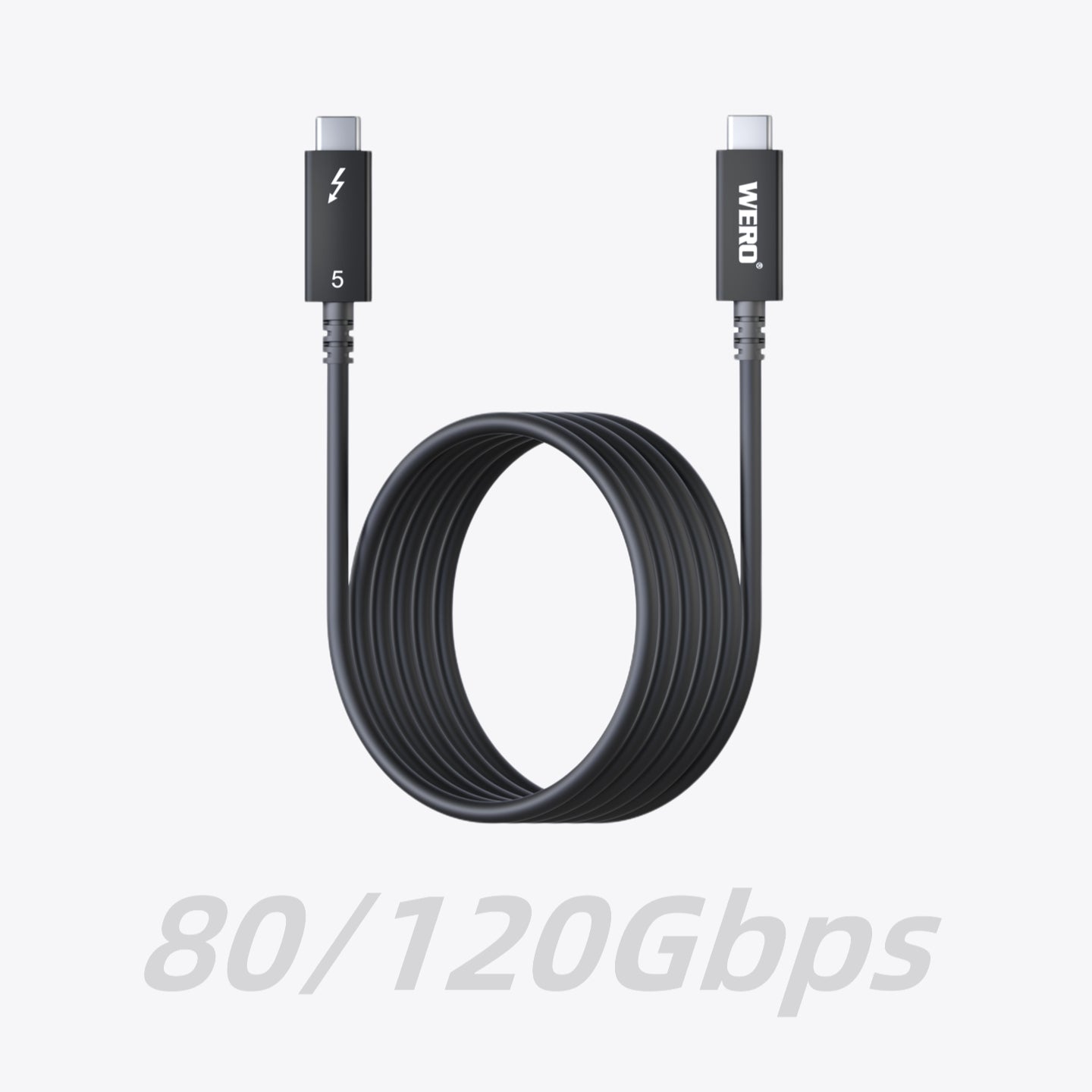 WERO Thunderbolt 5 Active Data Cable 80/120Gbps 240W PD (TPE)Braided Transmission Cable