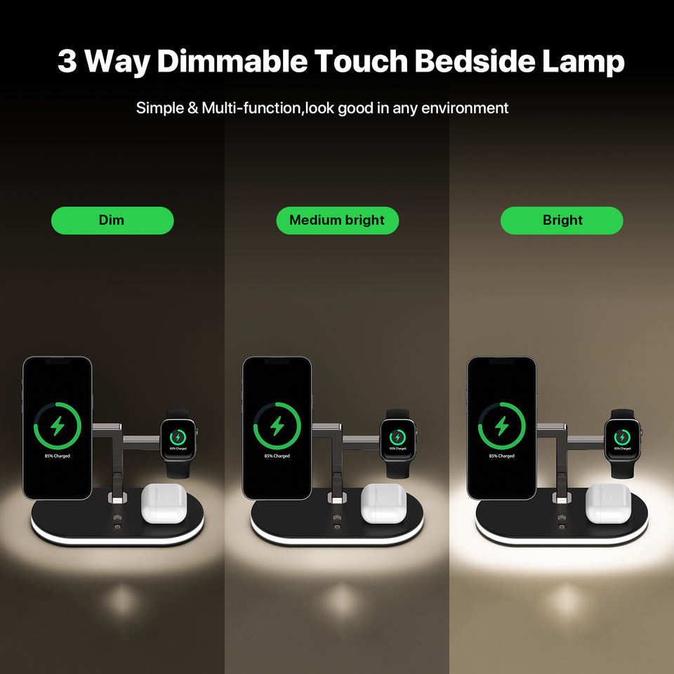 UD Charging Station,Mag-Safe Charger Stand Fast Charging,3 in 1 Charging Fast Station for Apple Devices,Wireless Charger for iPhone 16/15/14/13/12 Series,Apple Watch Series 1-9/Ultra,AirPods Pro