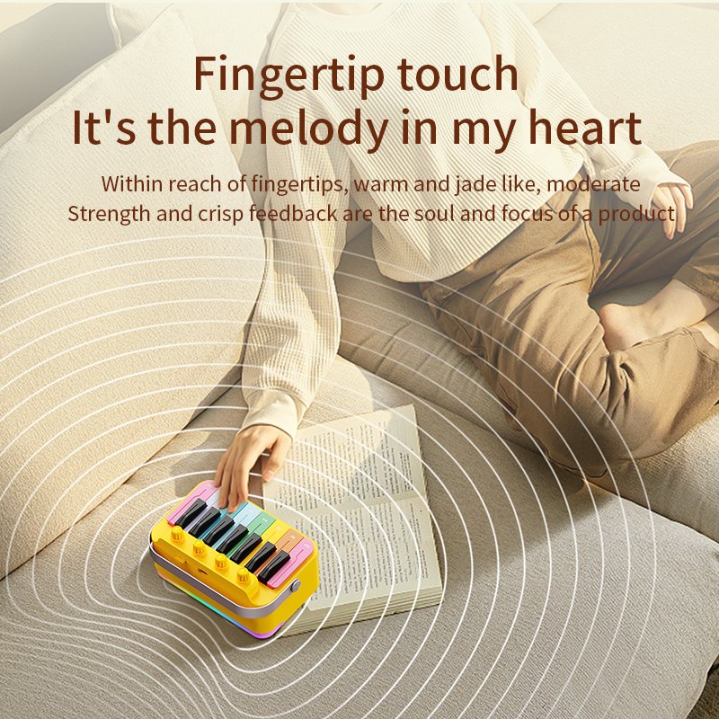 2024 Best Quality Kid's Gifts Mini Rechargeable Electronic Drum Piano Bluetooth Speaker With LED Flashing Light - QGeeM