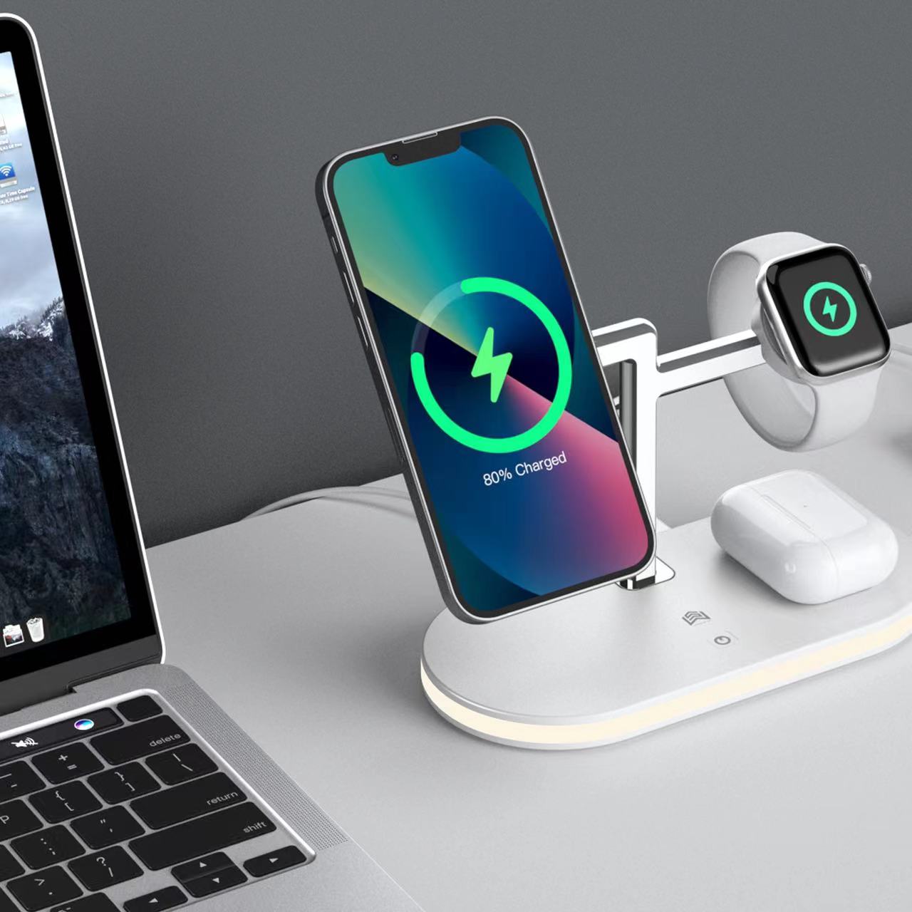 UD Charging Station,Mag-Safe Charger Stand Fast Charging,3 in 1 Charging Fast Station for Apple Devices,Wireless Charger for iPhone 16/15/14/13/12 Series,Apple Watch Series 1-9/Ultra,AirPods Pro