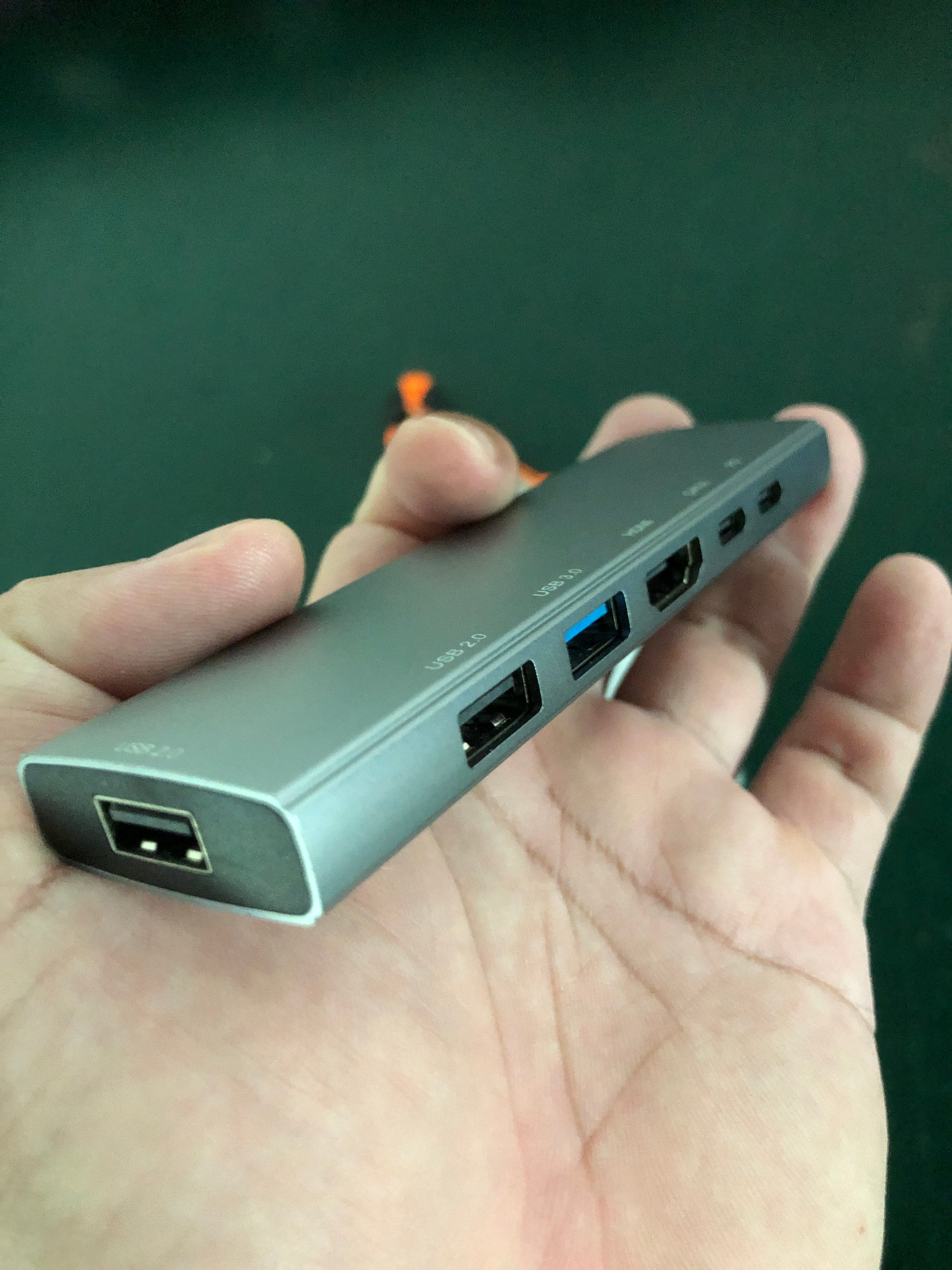 USB C Hub 6-in-1 with 4K@30Hz HDMI, USB-C 2.0,USB3.0&2.0 Ports, 100W PD – Dual USB C Dongle for Mac Laptops, Tablets, Windows Laptops, and More USB-C Devices