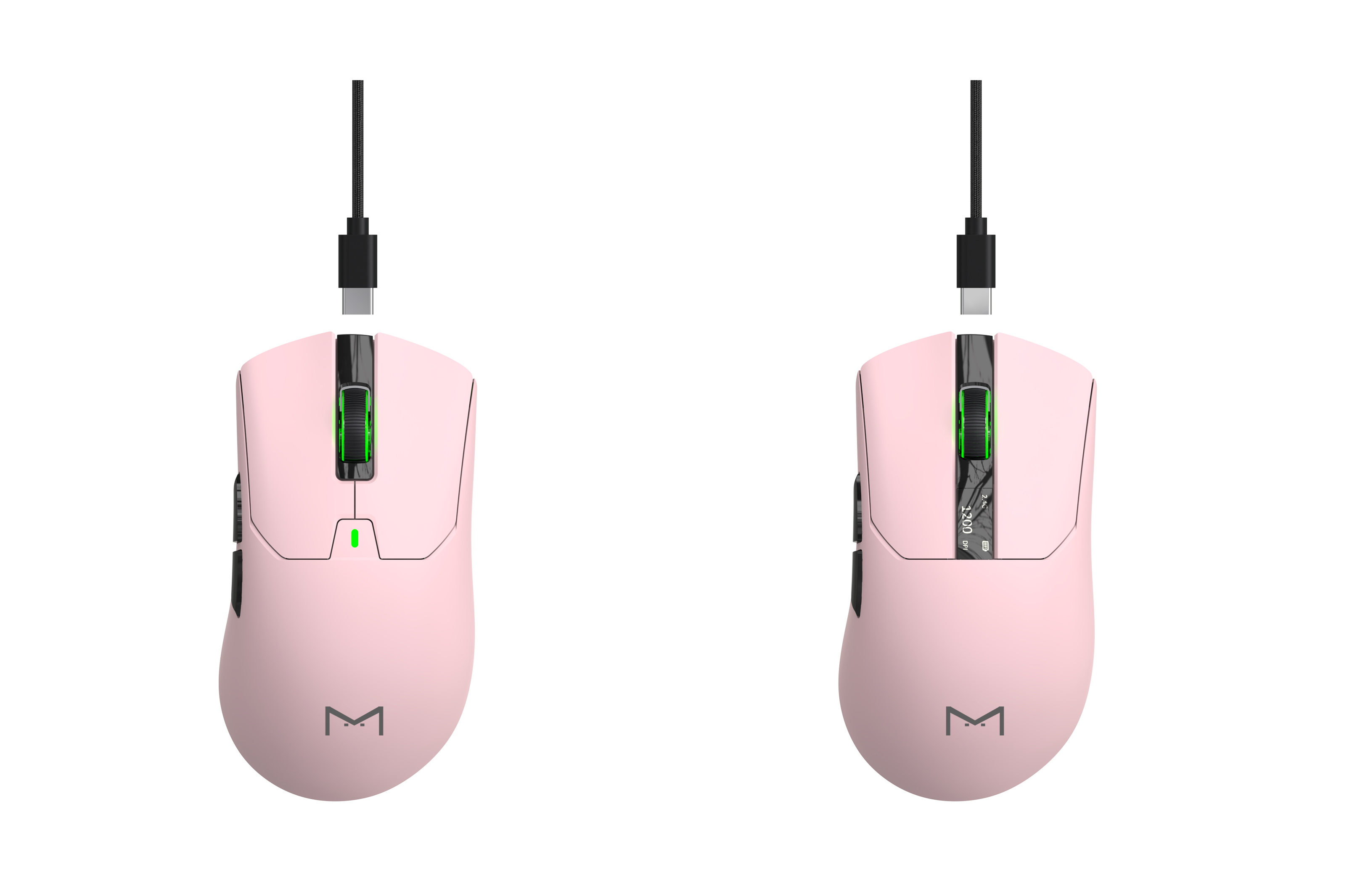 Ultralight 55g Rechargeable Wireless Mouse with LCD Screen - 2.4G & Bluetooth Dual Mode