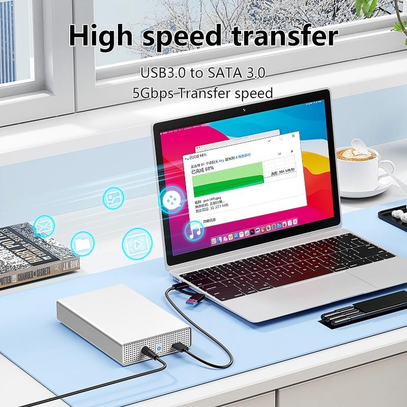 U35KS USB3.0 5Gbps SAS/SATA Mobile Hard Disk Enclosure 2.5/3.5 inch Desktop Laptop Full Metal SSD Enclosure