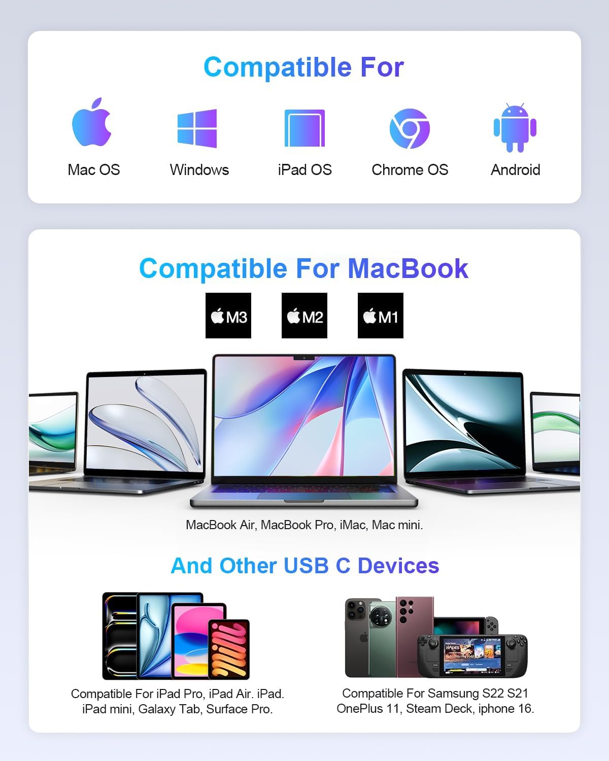 UtechSmart USB C Hub, USB C Ethernet Multiport Adapter, 6 In 1 USB C to HDMI Dock Compatible for Macbook Pro/Air, Chromebook, Dell XPS, HP and Type C Devices (Gigabit Ethernet 100W PD 4K HDMI USB 3.0)