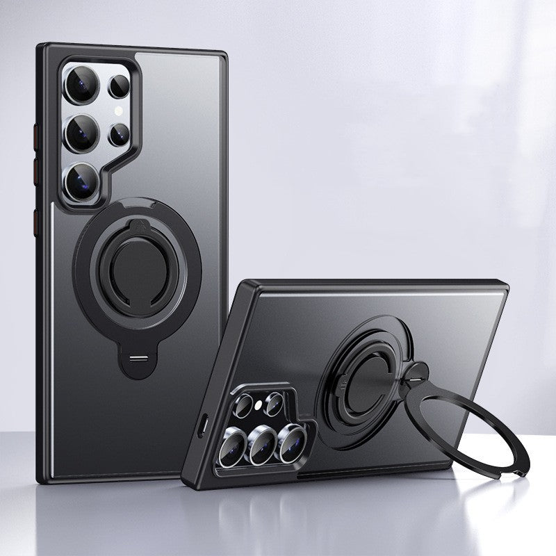 360°Spin Magnetic Stand for Samsung Galaxy S24 Ultra Case, Compatible with Magsafe, Military Grade Shockproof Slim Protective S24 Ultra Case with Kickstand & Ring Holder, Ostand Spin - QGeeM