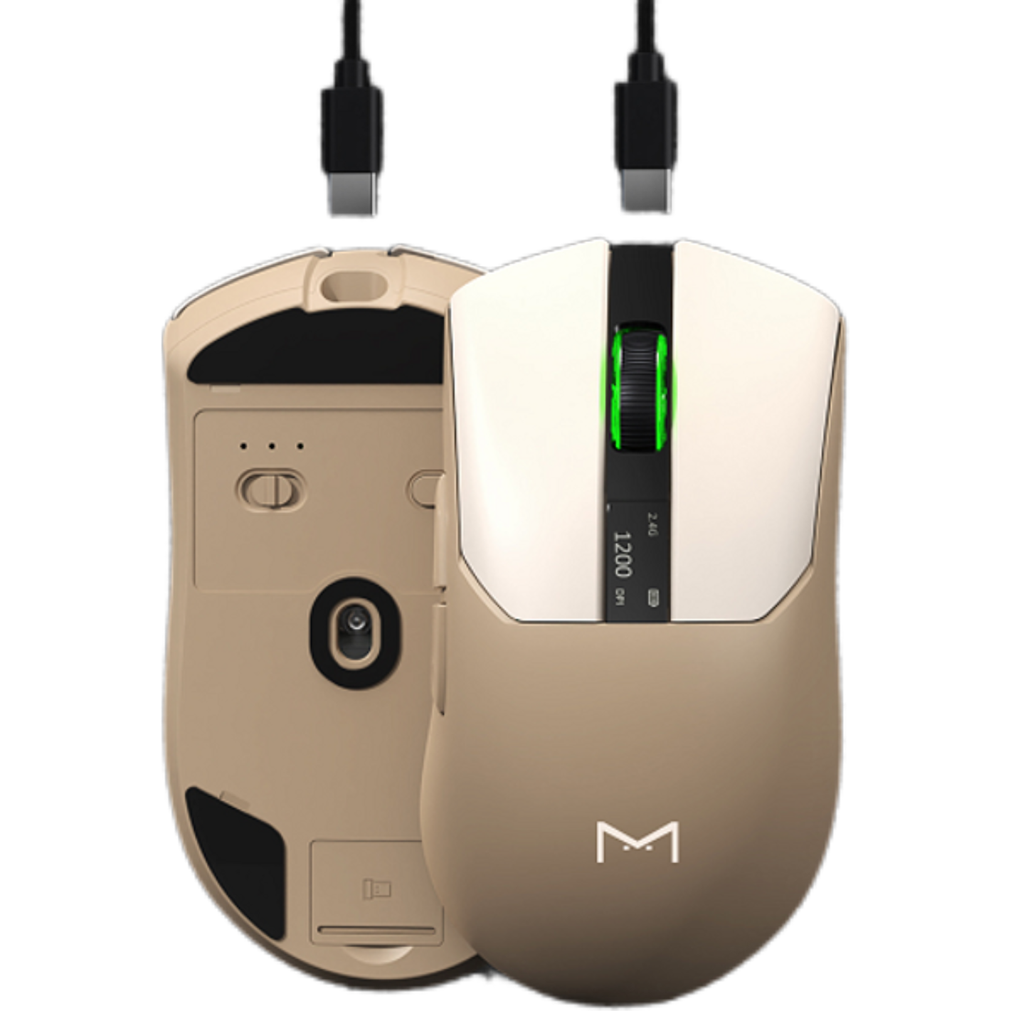 Ultralight 55g Rechargeable Wireless Mouse with LCD Screen - 2.4G & Bluetooth Dual Mode