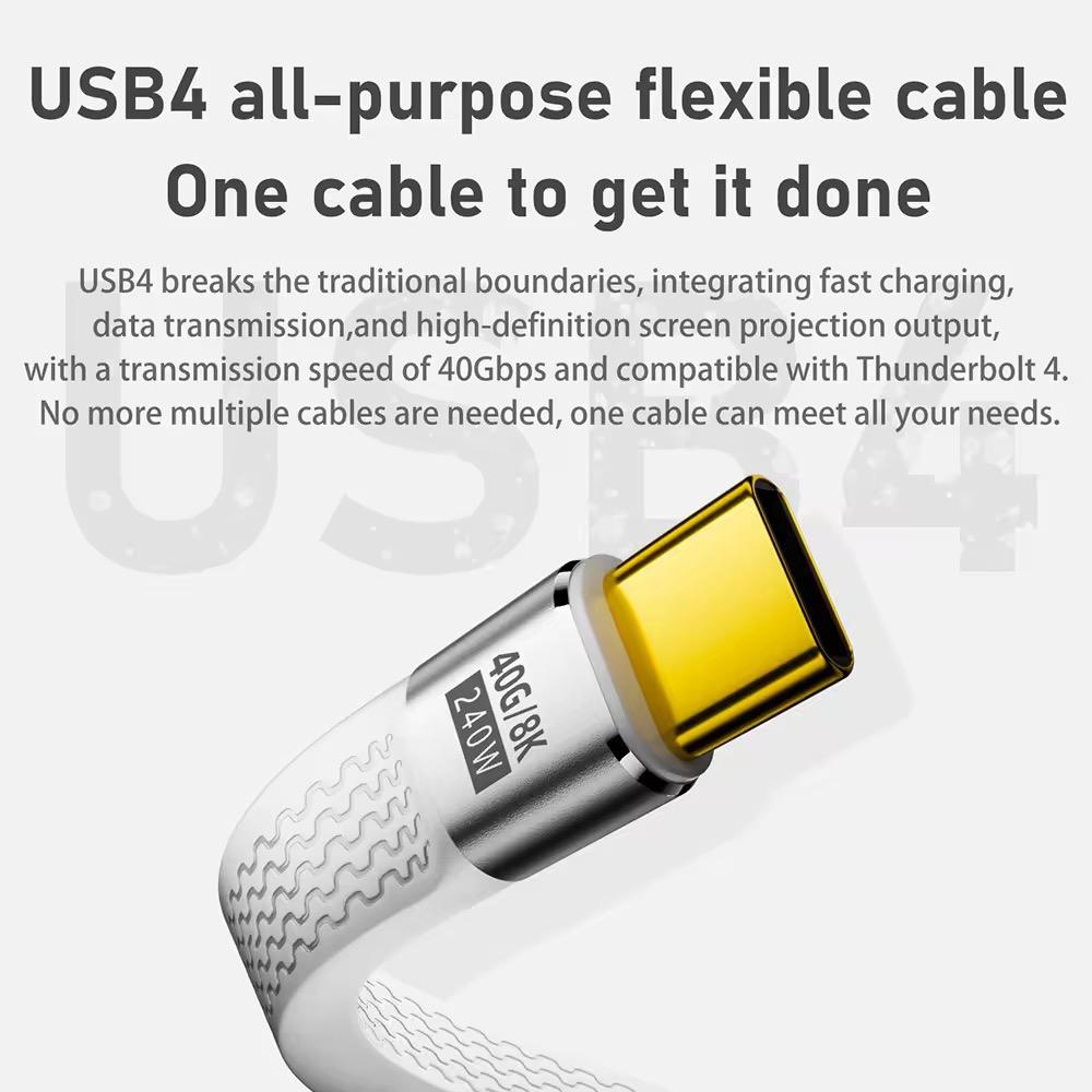Mini Keychain USB 4 Cable,PD 3.1 240W(48V/5A) Fast Charging & 40Gbps Data Transfer Portable Type C Cord for Carabiner for Phone, Mobile Power,Laptop(13cm)