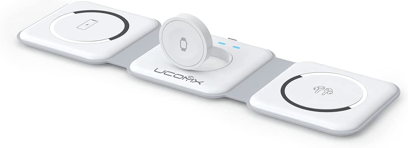 UCOMX Nano 3 in 1 Wireless Charger,Magnetic Foldable Charging Station