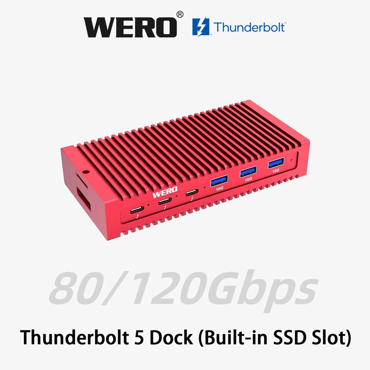 WERO Thunderbolt 5 80/120 Gbps 1M2-DOCK Docking Station(TBT5-1M2-dock)