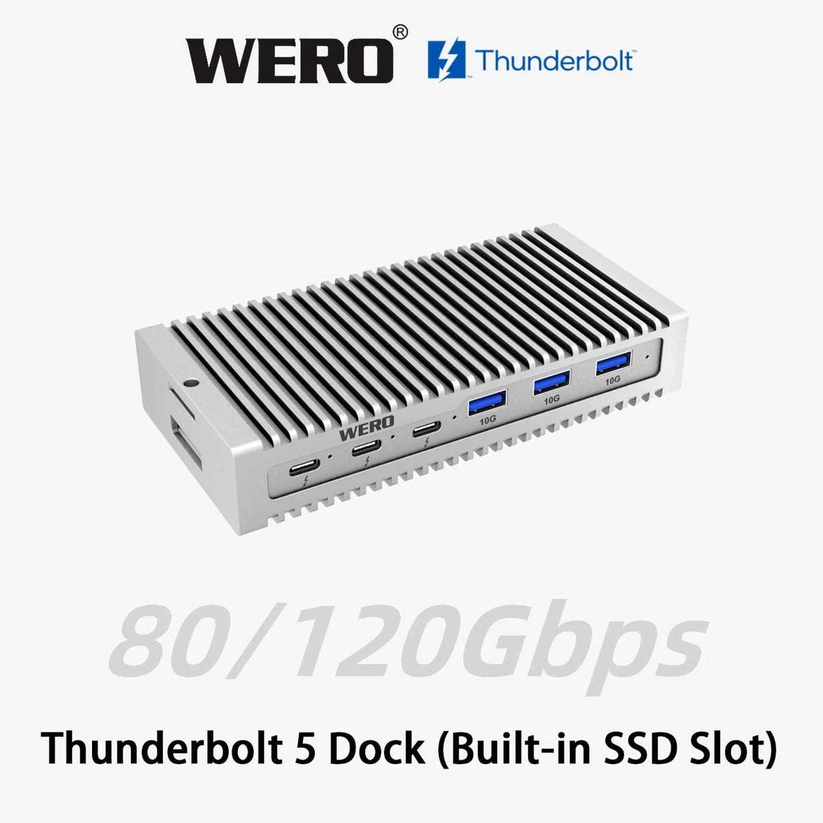 WERO Thunderbolt 5 80/120 Gbps 1M2-DOCK Docking Station(TBT5-1M2-dock)