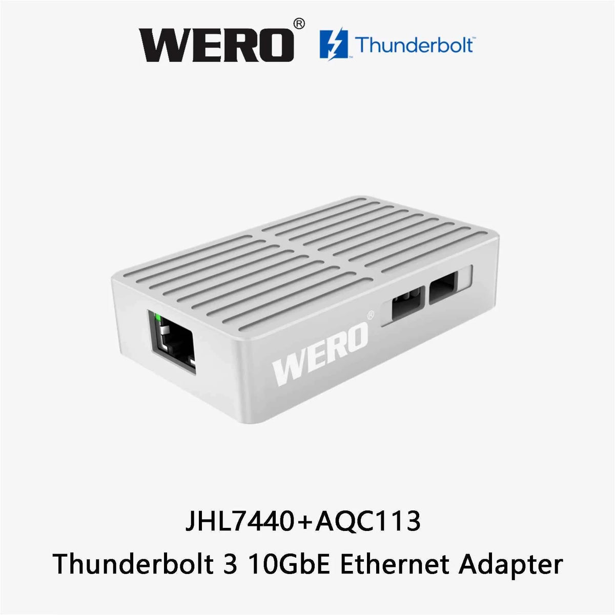 WERO Thunderbolt 10G Network Card Compatible with 3/4/5 10G Ethernet RJ45 Electrical Port Adapter Converter(TBT3-10GbE)