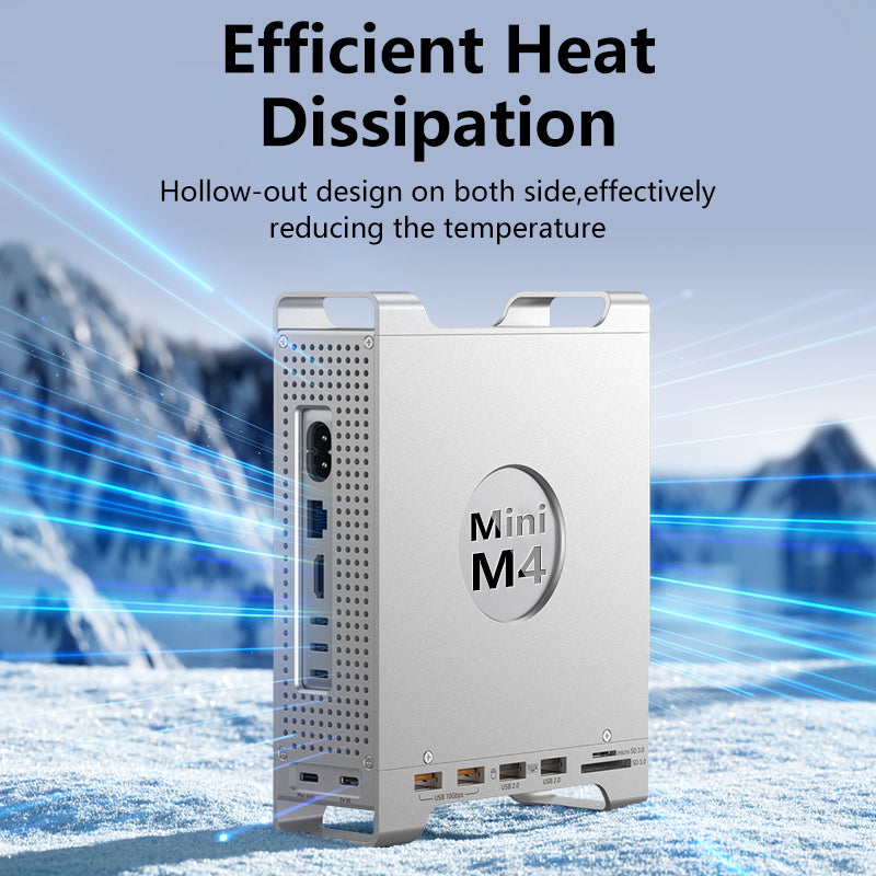 9-IN-1 TYPE-C Docking Station Hub Dock For Apple Mac Mini M4 M4 Pro 2024 & Stand with Built in M.2 NVME SSD Case Enclosure-UH09-7-A