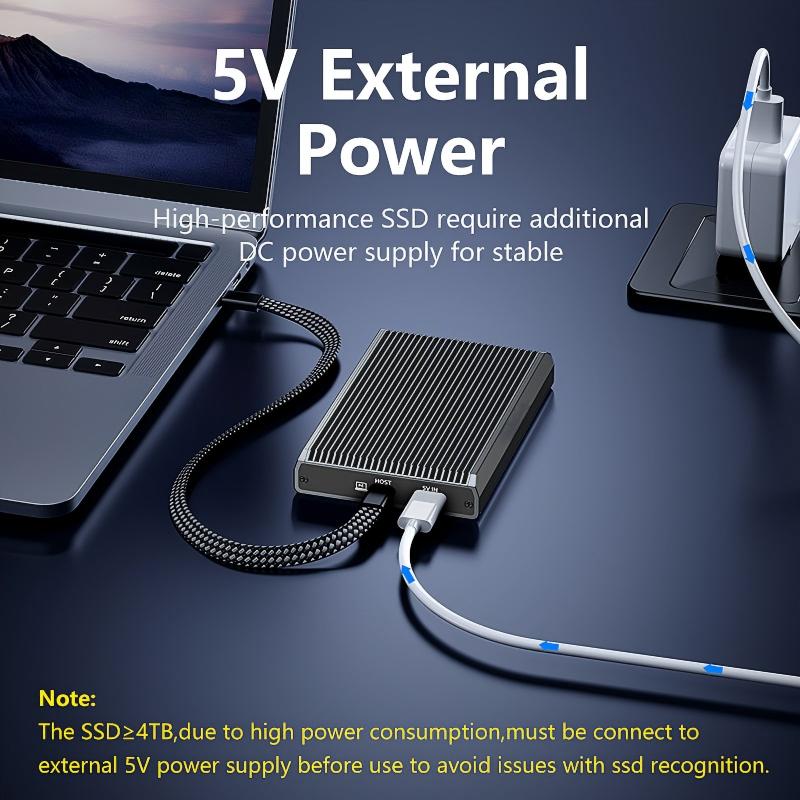 Dual-Slot M.2 NVMe/SATA RAID Enclosure – 20Gbps Portable SSD Box with Offline Copy, Aluminum Alloy Housing, Supports 16TB Storage (2230/2242/2260/2280)-【ST31-001(DB280A3)】