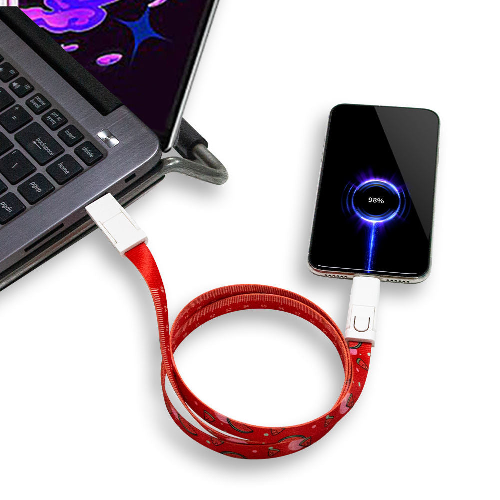 6-in-1 Fast Charging Lanyard Cable | 60W PD 3A Type-C to USB-C/Micro/Lightning | 90cm Multi-Device Charger for Huawei/iPhone/Samsung
