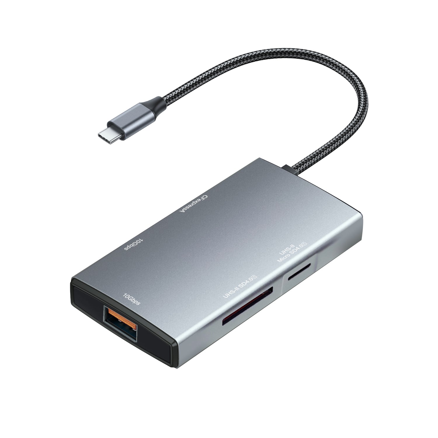 5-N-1 USB C Port High-Speed Data Hub USB 3.2 Gen2 10Gbps CFexpress Type a SD 4.0 MicroSD 4.0 Card Reader Compatible with Windows/Mac/Linux/Android