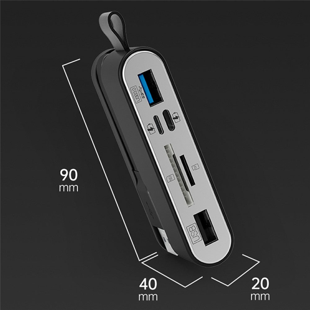 6-in-1 SD Card Reader & USB OTG Adapter for iPhone/iPad, USB-C and USB-A Devices with Micro SD & SD Card Slots, Supports SDHC/SDXC/MMC-NK-1058HD