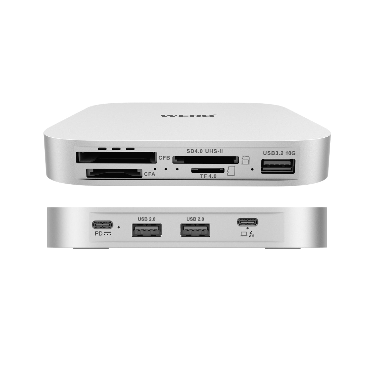 WERO Thunderbolt 5 80Gbps 8-in-1 Card Reader & SSD Enclosure(TBT5-SSD-8in1-Readerr)