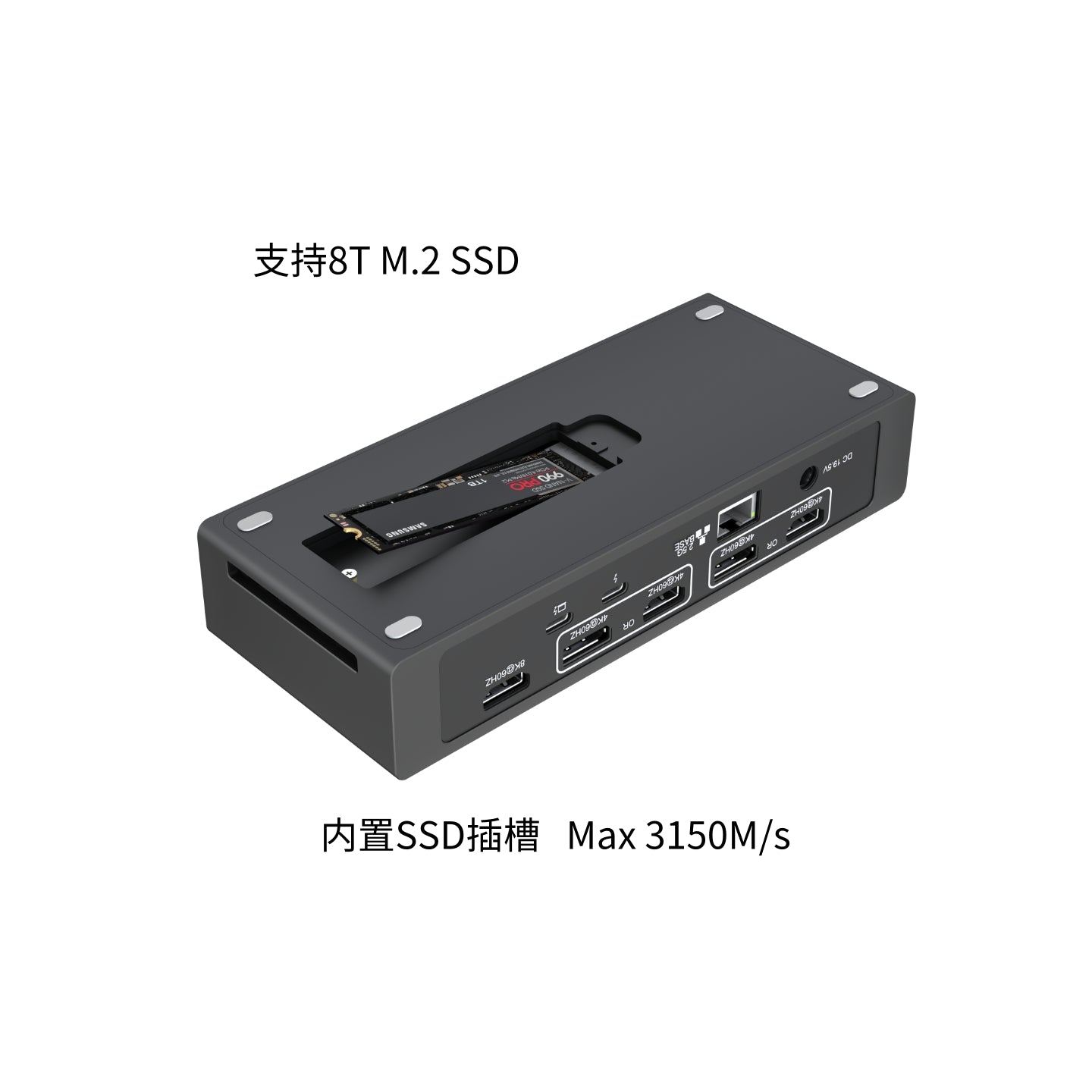 WERO Thunderbolt 3 Expansion Dock Hard Disk Box Dual 4K HDMI+Display Link Desktop Expansion Dock(SSD-DOCK-Ultimate)