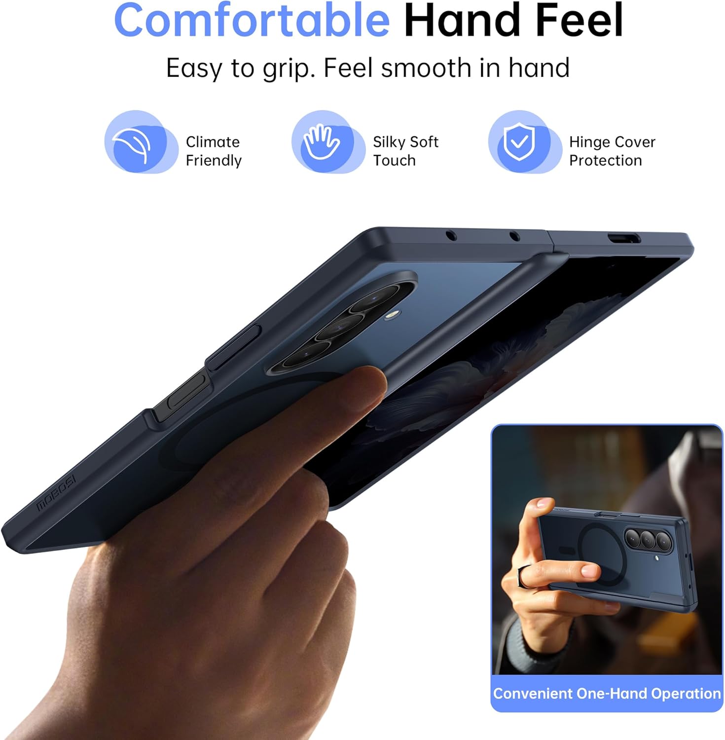MOBOSI Shockproof Phone Case for Samsung Galaxy Z Fold 7, Full Body Hinge Protection & Built-in Privacy Screen Protector, Magnetic MagSafe Compatible Cover for Z Fold7, Black