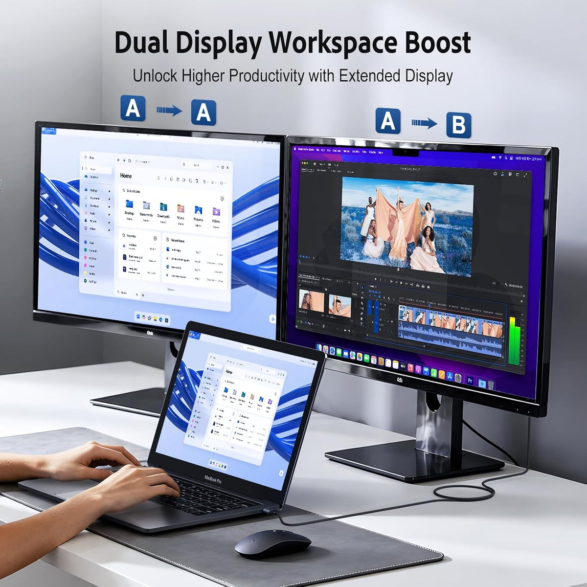 QGeeM USB-C to HDMI Cable-4K@30Hz, Thunderbolt 3 Compatible for iPhone 15 Pro Max,Galaxy,MacBook Pro/air,Dell XPS