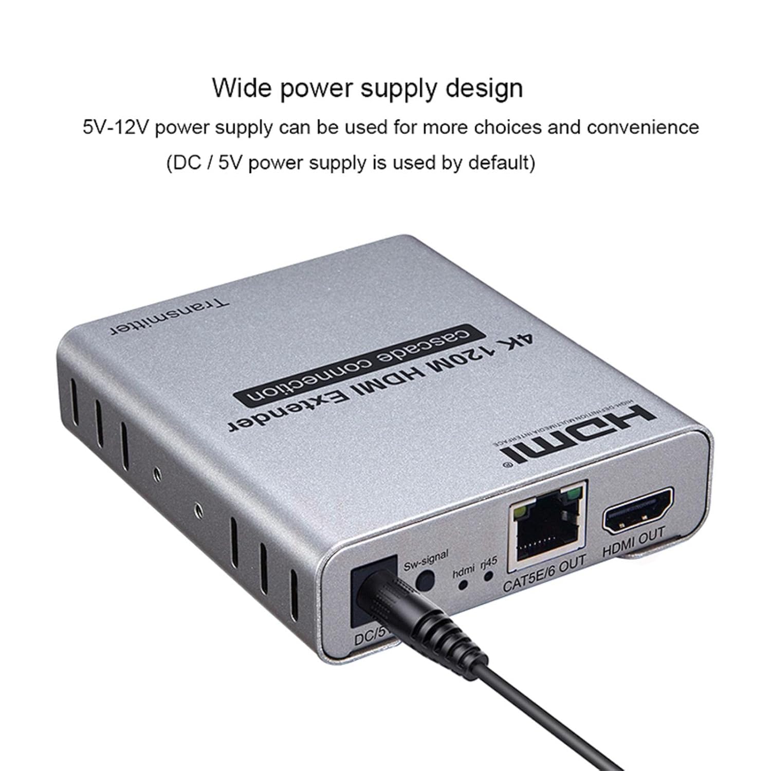 HD Extender Over Cat5e/6 RJ45 Ethernet Cable, Up to 120M 4K@30HZ HD Splitter Extension Video Audio Transmitter Support Laptop DVD TV Accessory-EX06-A-120-SY-V1-S1