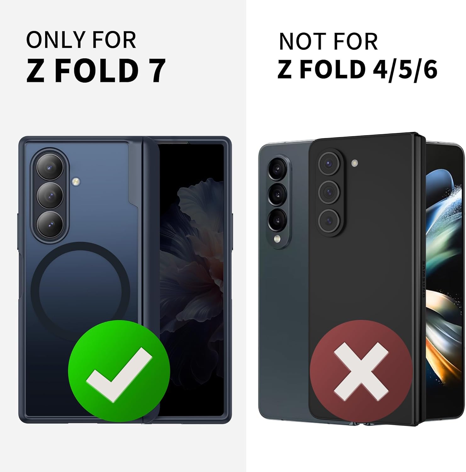 MOBOSI Shockproof Phone Case for Samsung Galaxy Z Fold 7, Full Body Hinge Protection & Built-in Privacy Screen Protector, Magnetic MagSafe Compatible Cover for Z Fold7, Black